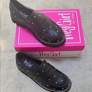 Corky’s Hey Girl Black Studded Loafers